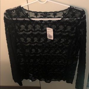 Black lace blouse